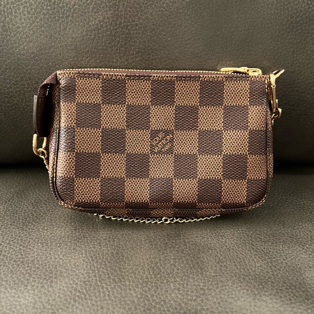 Louis Vuitton Damier Ebene Mini Pochette Accessoires NWT New Pouch Bag Cosmetic